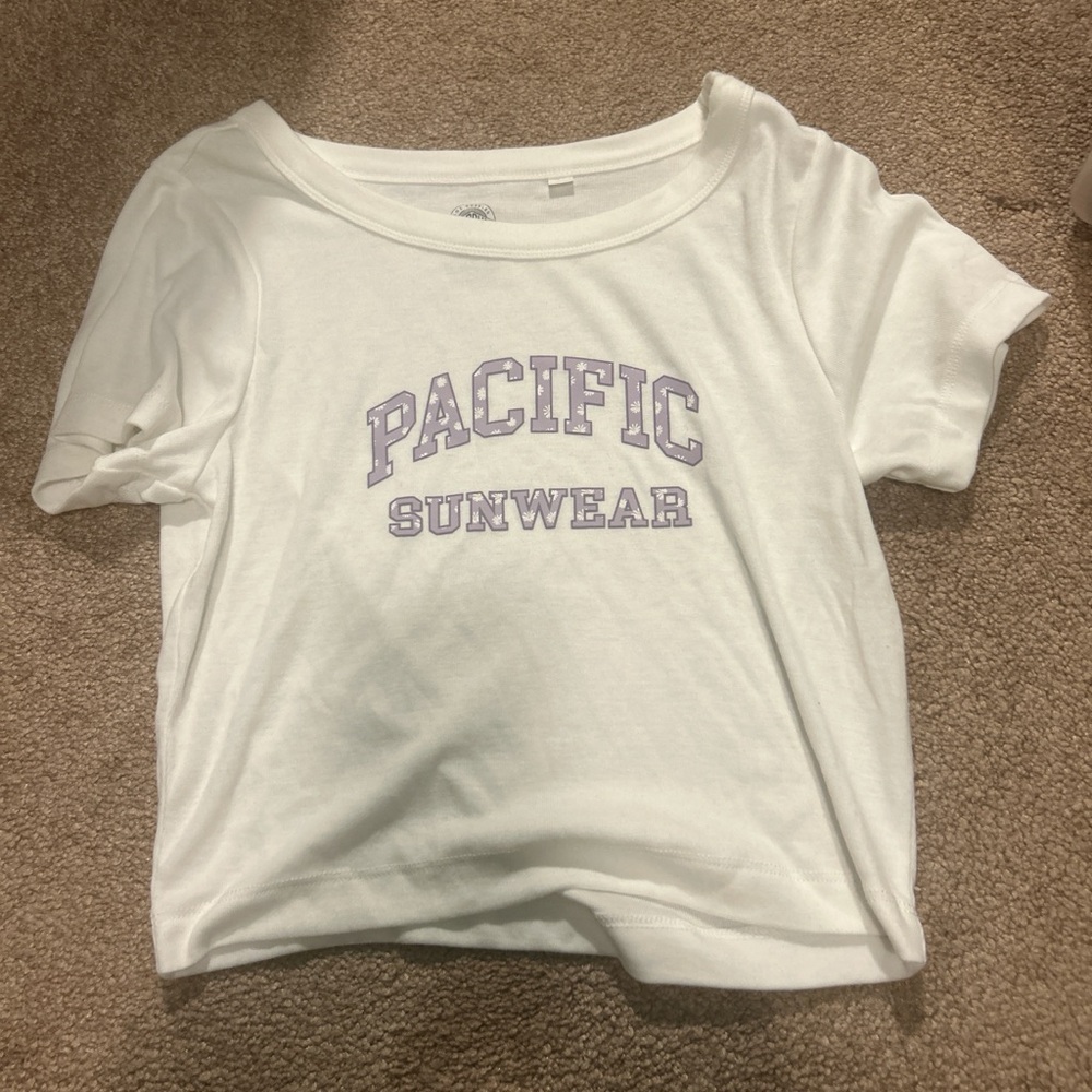 PacSun White Tee with Black Logo